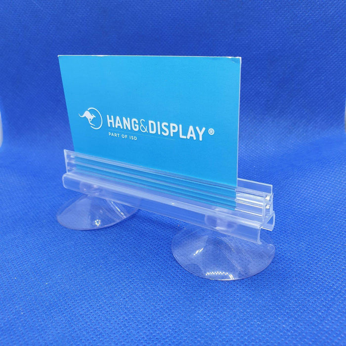 Two Suction Cups with SuperGrip Sign Holder up to 2mm Capacity SUP77 - Hang and Display
